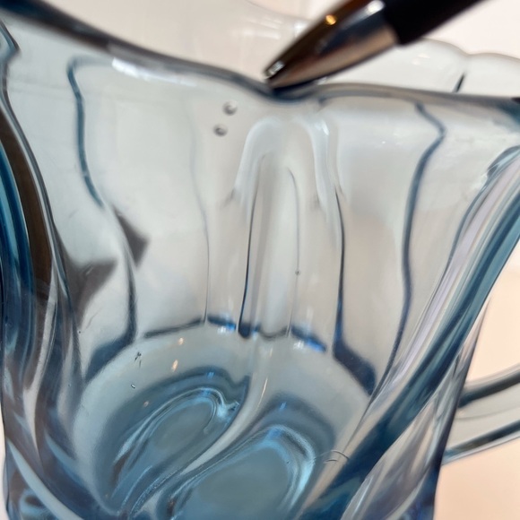 Vintage Fostoria Jamestown Blue Glass Pitcher - Picture 12 of 13